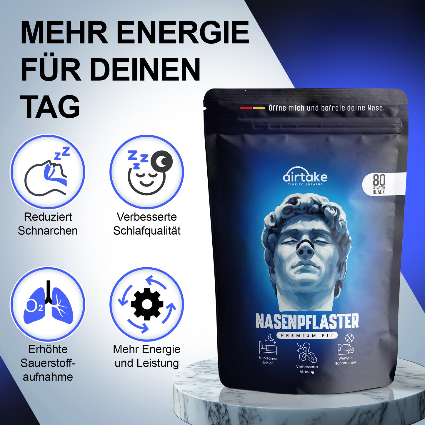 80er Nasenpflaster Premium - Schwarz - Vorteilspackung