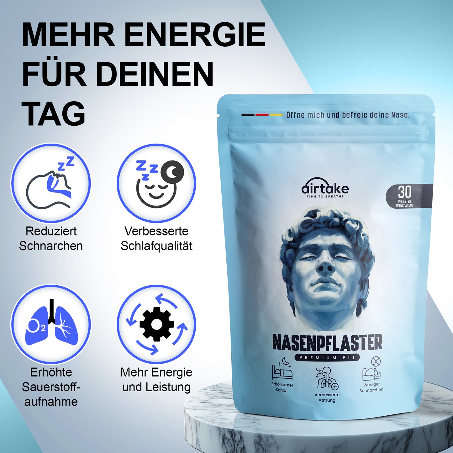 30er Nasenpflaster Premium - Transparent - Monatspackung