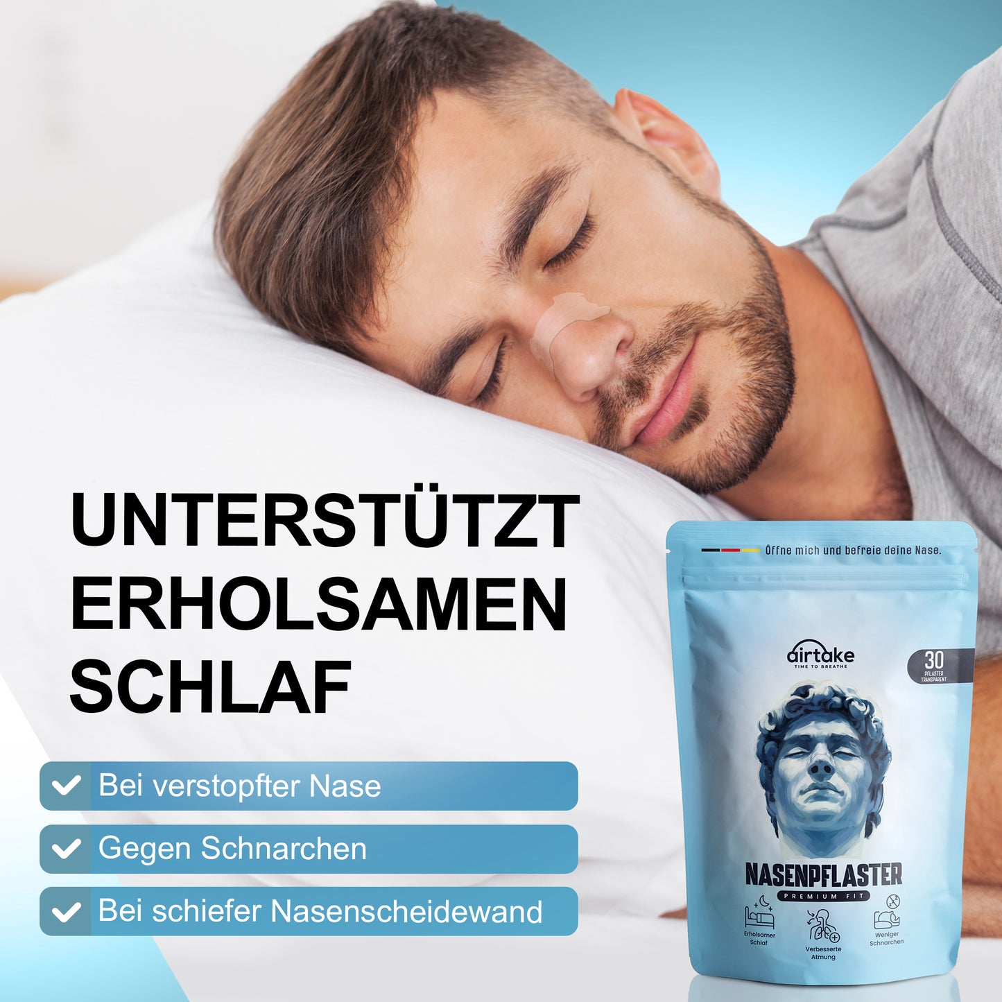 30er Nasenpflaster Premium - Transparent - Monatspackung